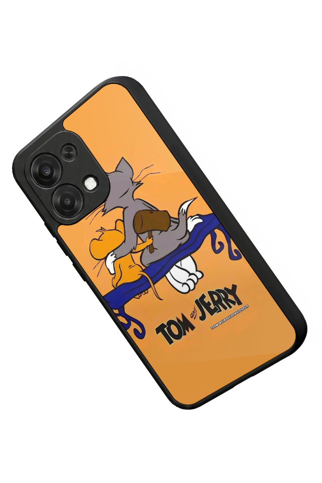 Oppo A6 Pro Uyumlu Tom And Jerry Tasarımlı Glossy Premium Kılıf