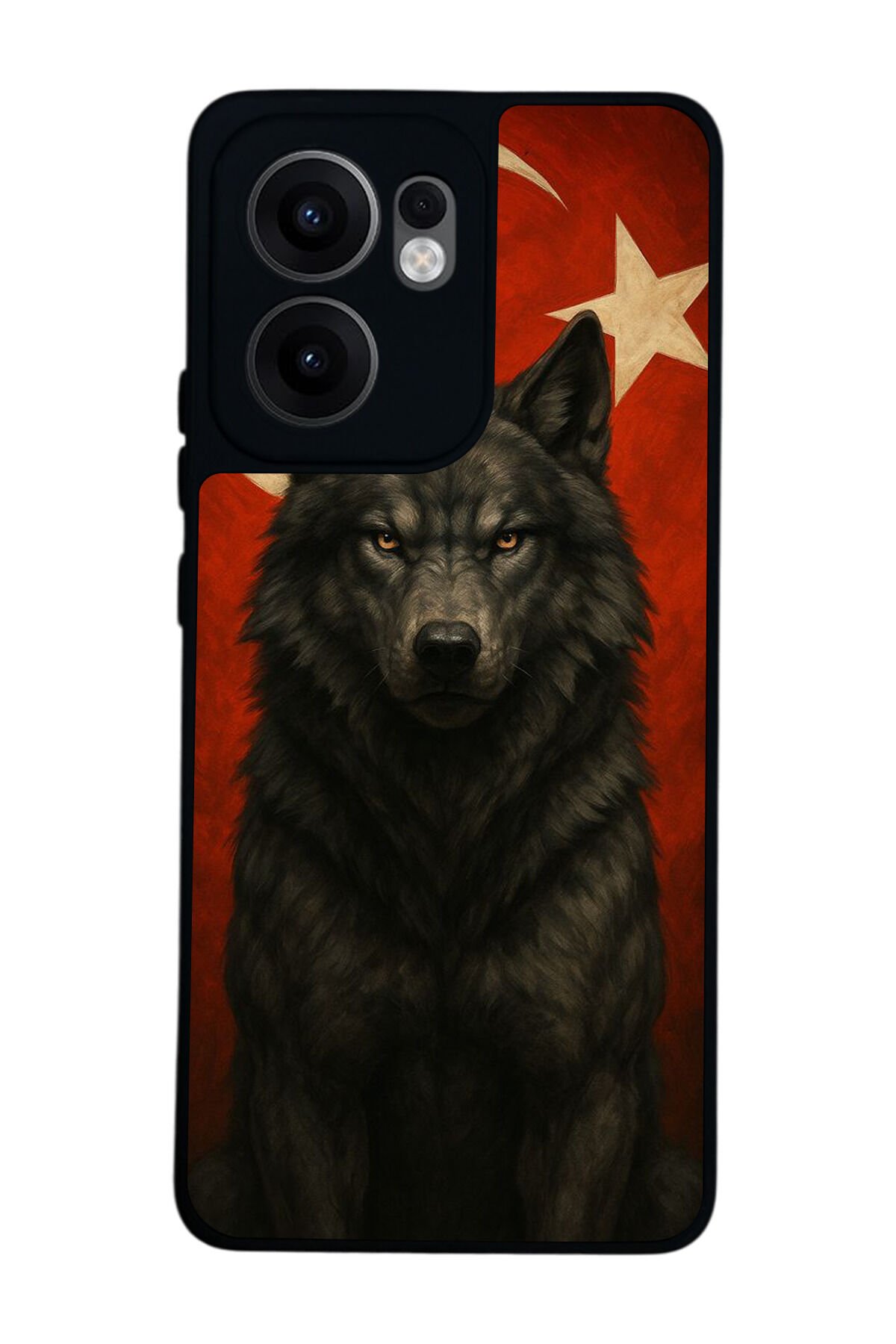 Oppo Reno 13F Uyumlu Bozkurt Tasarımlı Glossy Premium Kılıf