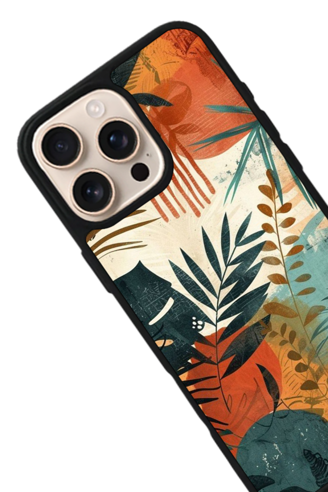 iPhone 15 Pro Uyumlu Botanik Tasarımlı Glossy Premium Kılıf