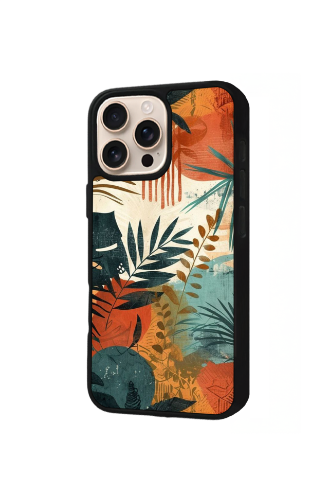iPhone 15 Pro Uyumlu Botanik Tasarımlı Glossy Premium Kılıf