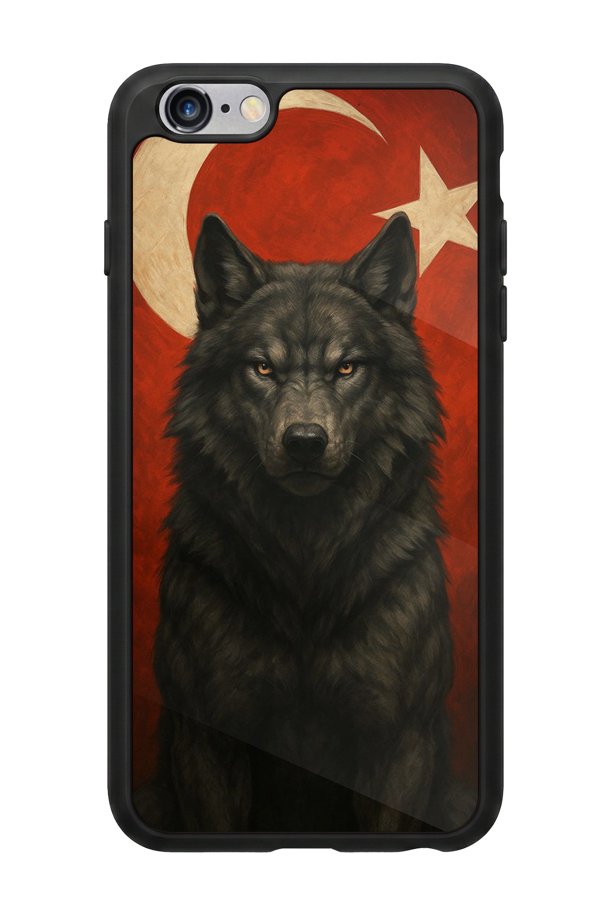 iPhone 6 Plus Uyumlu Bozkurt Tasarımlı Glossy Premium Kılıf