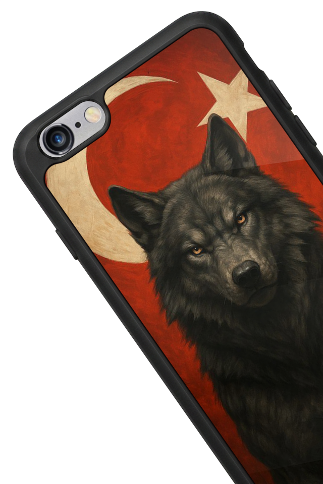 iPhone 6 Plus Uyumlu Bozkurt Tasarımlı Glossy Premium Kılıf