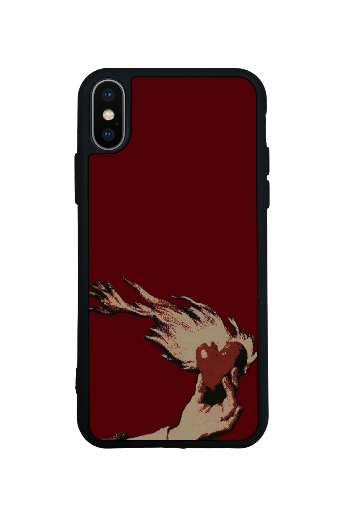 iPhone X/ XS Uyumlu Kalp Love Tasarımlı Glossy Premium Kılıf