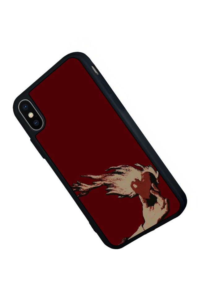 iPhone X/ XS Uyumlu Kalp Love Tasarımlı Glossy Premium Kılıf