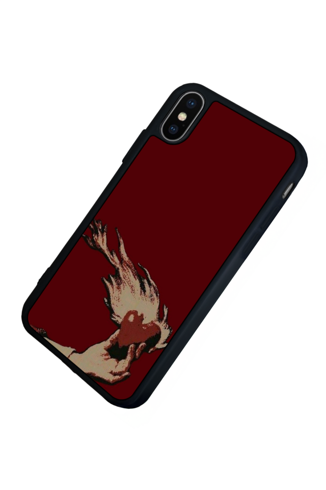 iPhone X/ XS Uyumlu Kalp Love Tasarımlı Glossy Premium Kılıf