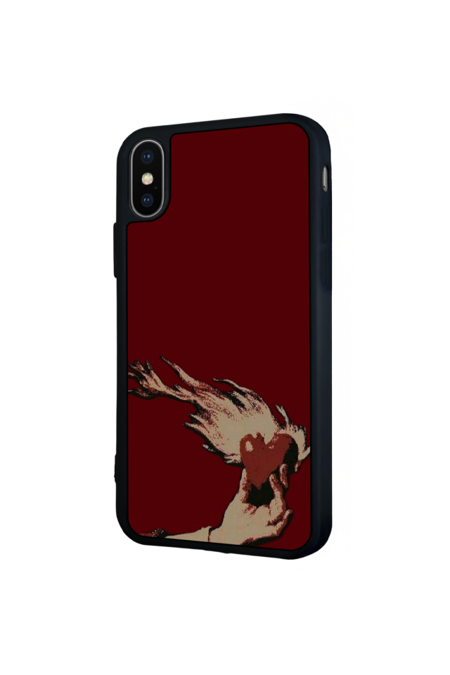 iPhone X/ XS Uyumlu Kalp Love Tasarımlı Glossy Premium Kılıf