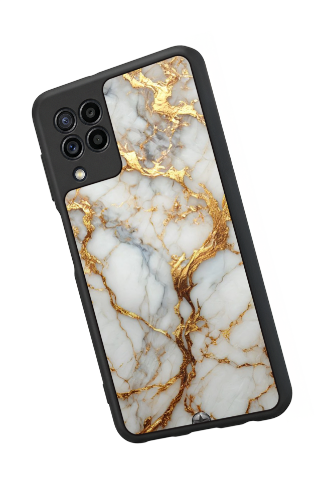 Samsung Galaxy M22 Uyumlu Mermer Marble Tasarımlı Glossy Premium Kılıf