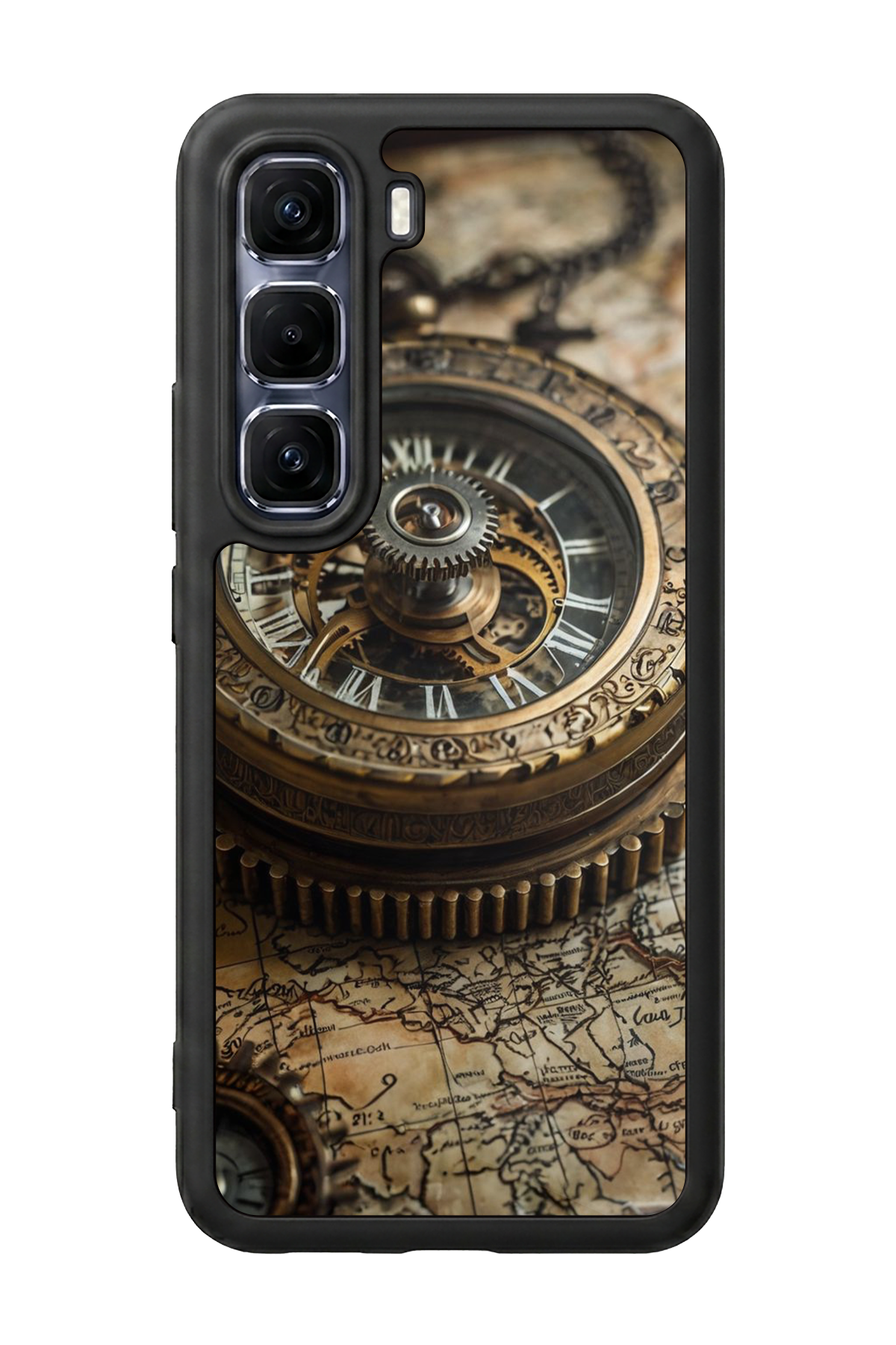 Infinix Hot 60 Pro Plus Uyumlu Pusula Tasarımlı Glossy Premium Kılıf