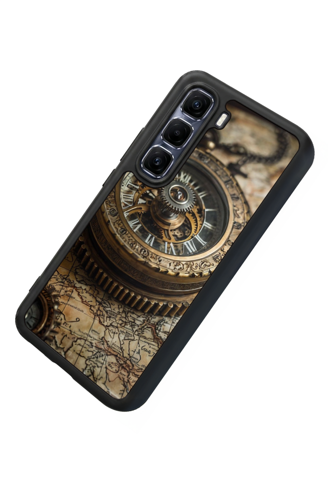 Infinix Hot 60 Pro Plus Uyumlu Pusula Tasarımlı Glossy Premium Kılıf