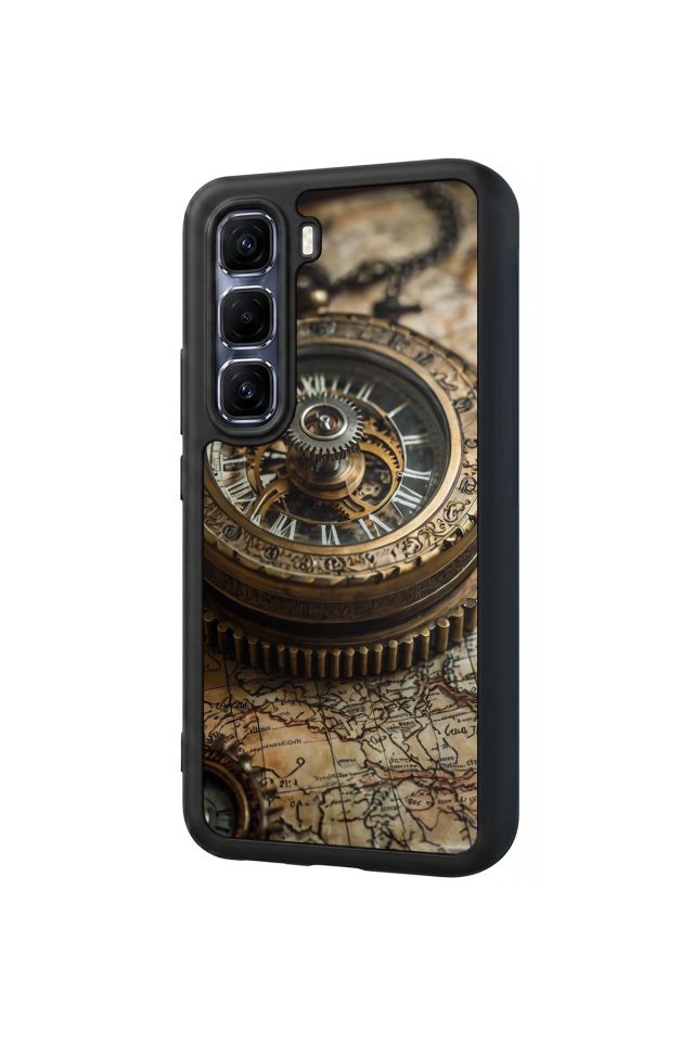 Infinix Hot 60 Pro Plus Uyumlu Pusula Tasarımlı Glossy Premium Kılıf