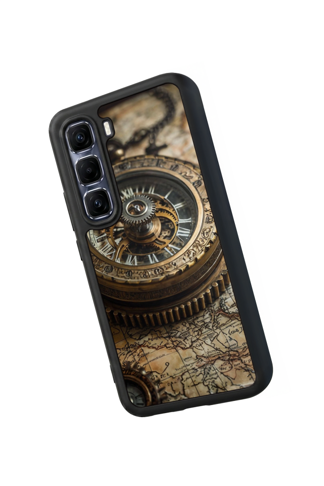 Infinix Hot 60 Pro Plus Uyumlu Pusula Tasarımlı Glossy Premium Kılıf