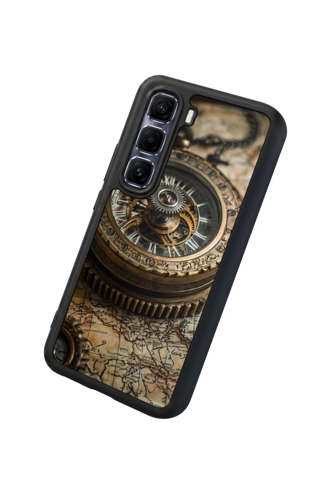 Infinix Hot 60 Pro Plus Uyumlu Pusula Tasarımlı Glossy Premium Kılıf