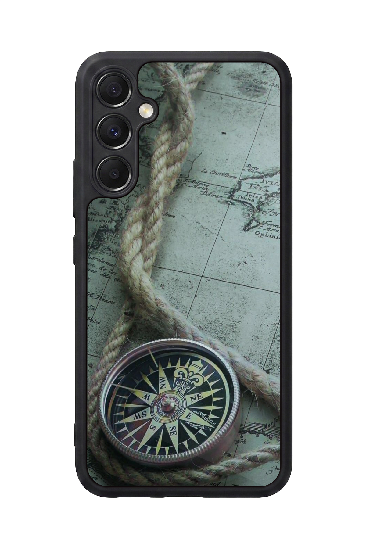 Samsung Galaxy A34 Uyumlu Pusula Tasarımlı Glossy Premium Kılıf