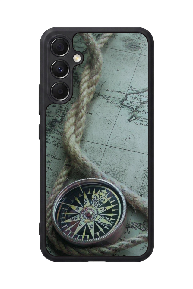 Samsung Galaxy A34 Uyumlu Pusula Tasarımlı Glossy Premium Kılıf