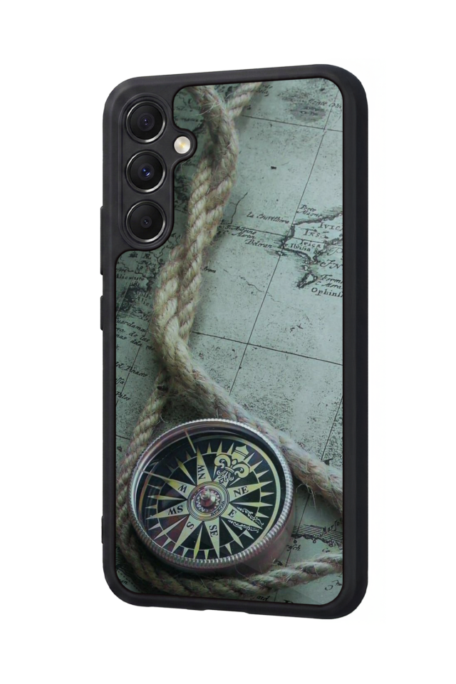 Samsung Galaxy A34 Uyumlu Pusula Tasarımlı Glossy Premium Kılıf