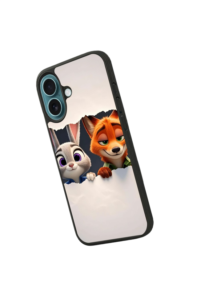iPhone 16 Plus Uyumlu Zootropolis Tasarımlı Glossy Premium Kılıf