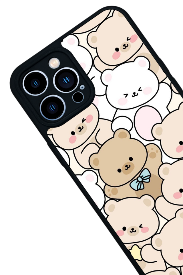 iPhone 13 Pro Max Uyumlu Ayı Tasarımlı Glossy Premium Kılıf