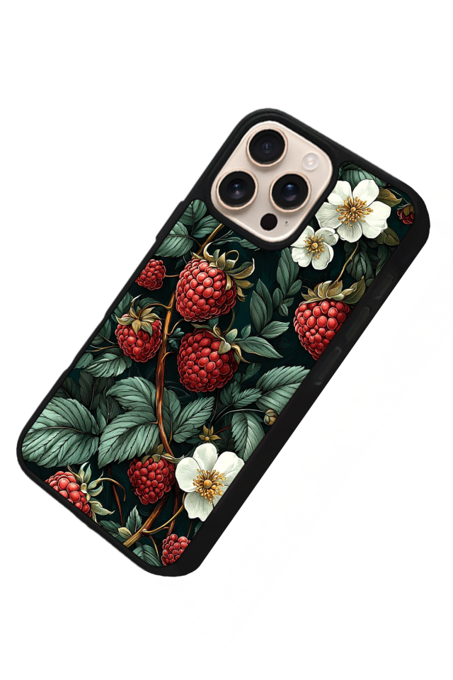 iPhone 15 Pro Uyumlu Botanik Tasarımlı Glossy Premium Kılıf