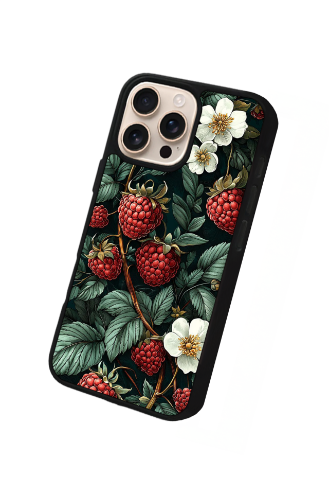 iPhone 15 Pro Uyumlu Botanik Tasarımlı Glossy Premium Kılıf