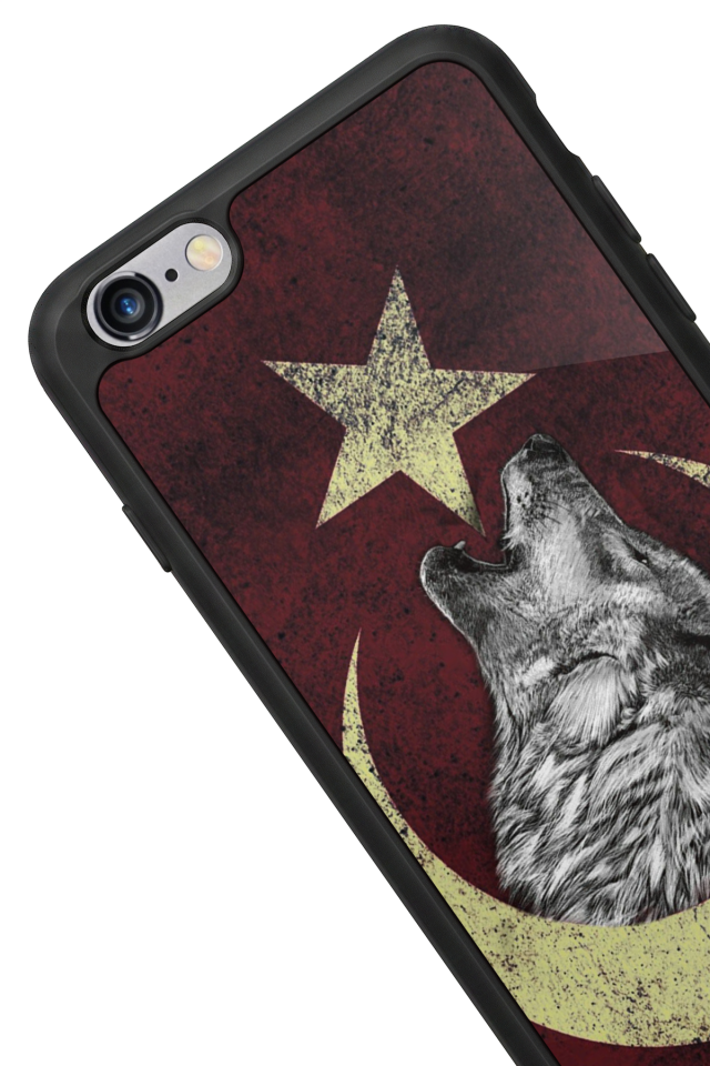 iPhone 6 Plus Uyumlu Bozkurt Tasarımlı Glossy Premium Kılıf