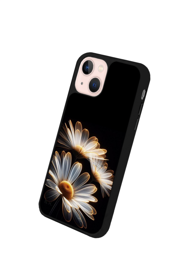 iPhone 13/14 Uyumlu Cicek Tasarımlı Glossy Premium Kılıf