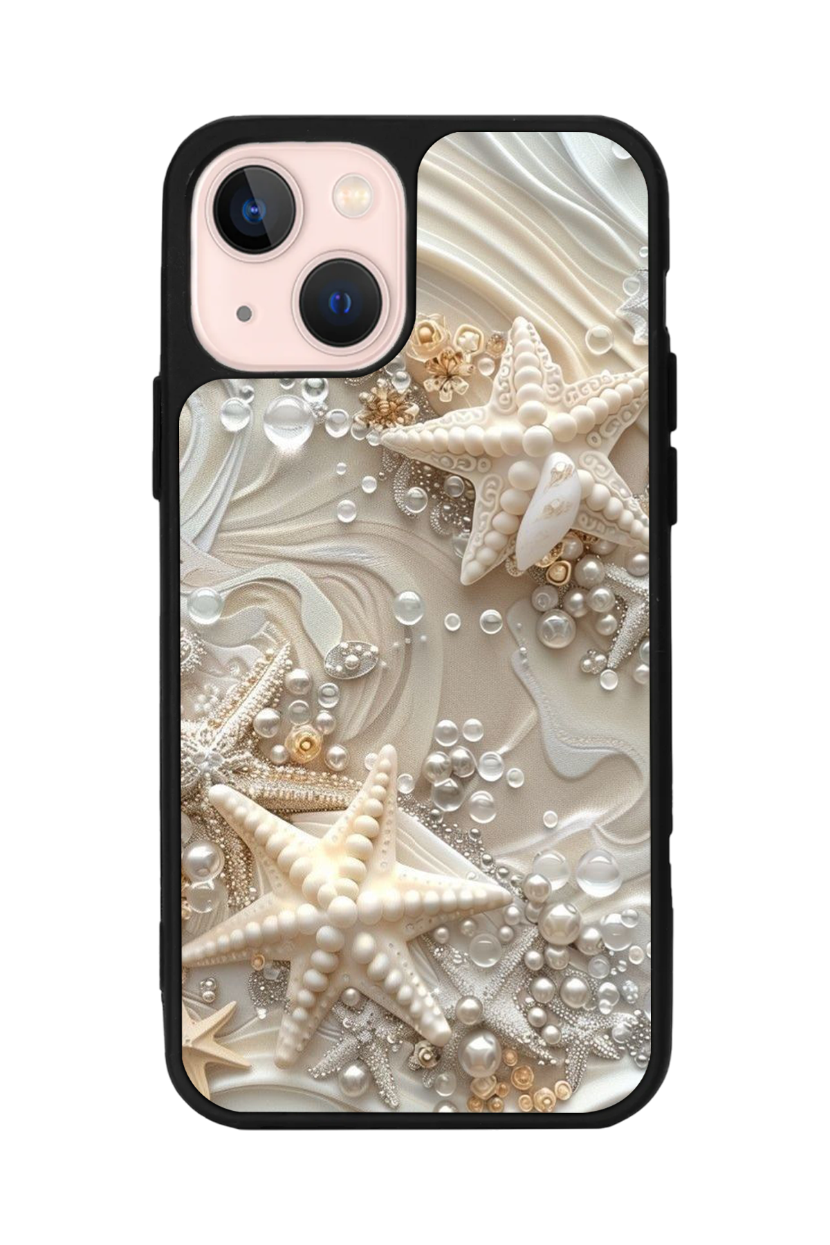 iPhone 13 Mini Uyumlu  İnci Tasarımlı Glossy Premium Kılıf