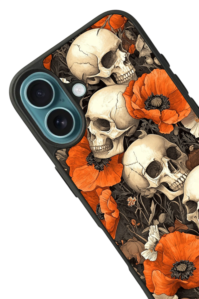 iPhone 16 Plus Uyumlu KuruKafa Tasarımlı Glossy Premium Kılıf