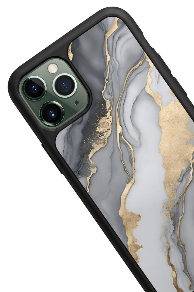 iPhone 11 Pro Uyumlu Mermer Marble Tasarımlı Glossy Premium Kılıf