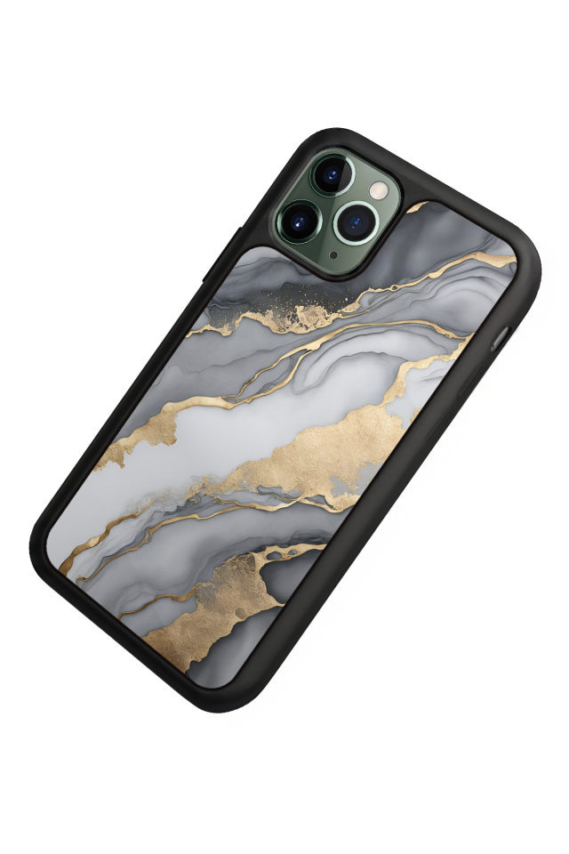 iPhone 11 Pro Uyumlu Mermer Marble Tasarımlı Glossy Premium Kılıf