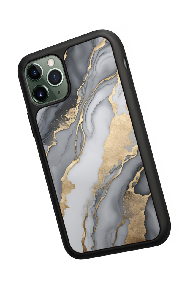 iPhone 11 Pro Uyumlu Mermer Marble Tasarımlı Glossy Premium Kılıf