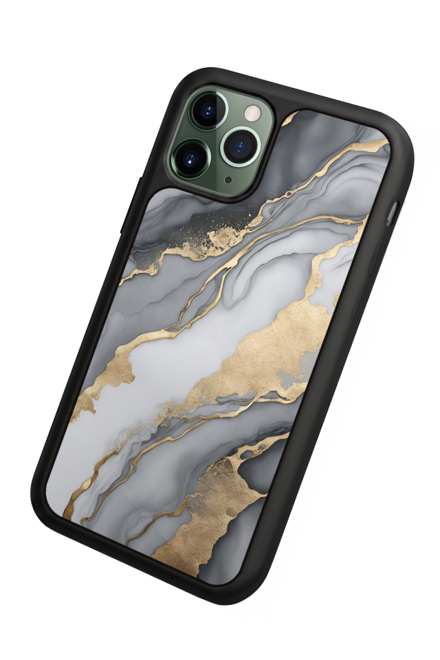 iPhone 11 Pro Uyumlu Mermer Marble Tasarımlı Glossy Premium Kılıf