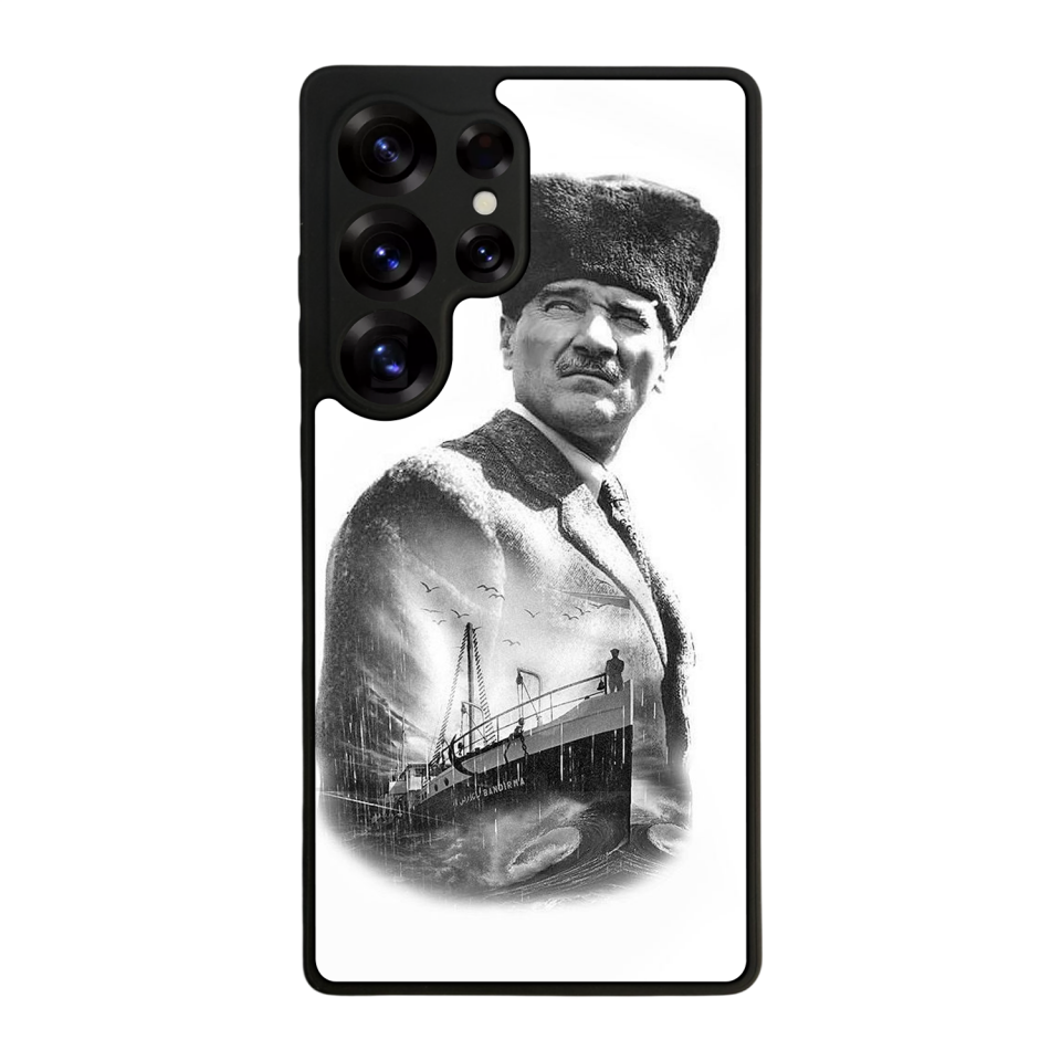 Samsung Galaxy S25 Ultra Uyumlu Mustafa Kemal Ataturk Tasarımlı Glossy Premium Kılıf