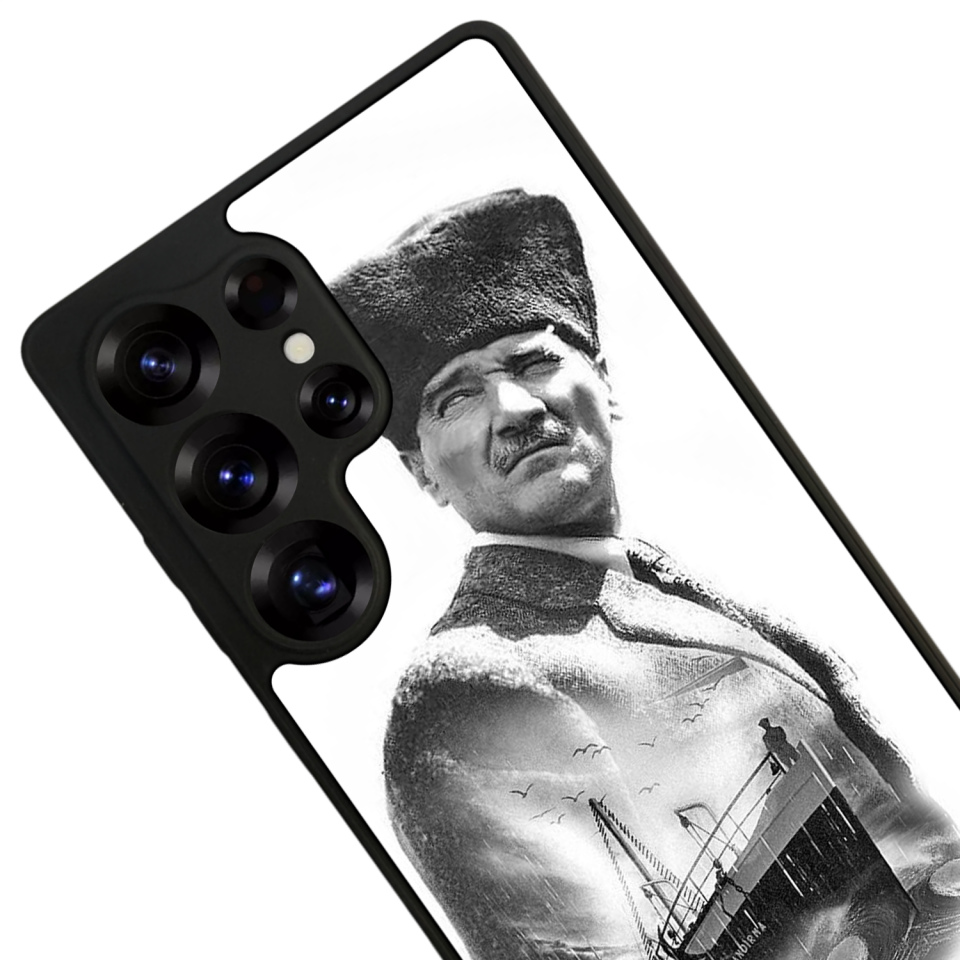 Samsung Galaxy S25 Ultra Uyumlu Mustafa Kemal Ataturk Tasarımlı Glossy Premium Kılıf