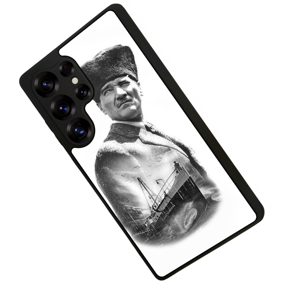 Samsung Galaxy S25 Ultra Uyumlu Mustafa Kemal Ataturk Tasarımlı Glossy Premium Kılıf