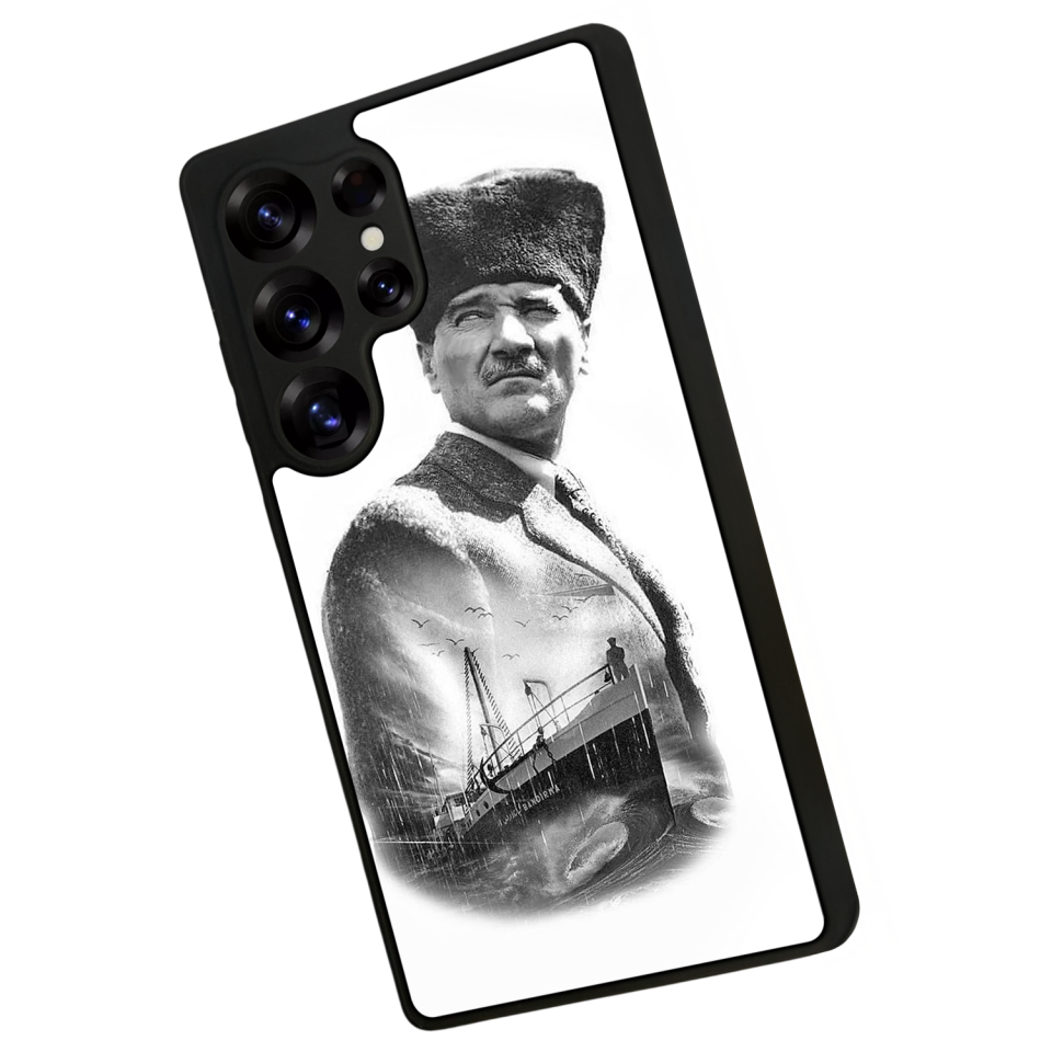 Samsung Galaxy S25 Ultra Uyumlu Mustafa Kemal Ataturk Tasarımlı Glossy Premium Kılıf