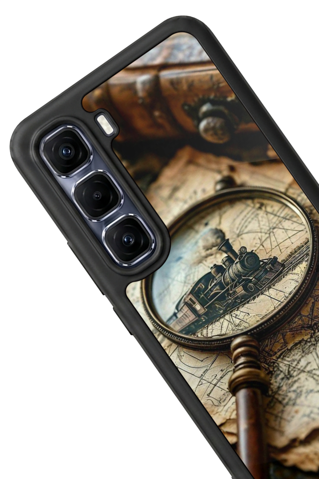 Infinix Hot 60 Pro Plus Uyumlu Pusula Tasarımlı Glossy Premium Kılıf