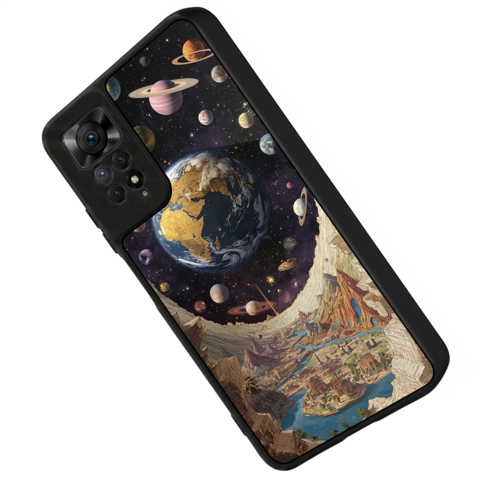 Xiaomi Redmi Note 11 Pro Uyumlu Uzay Tasarımlı Glossy Premium Kılıf