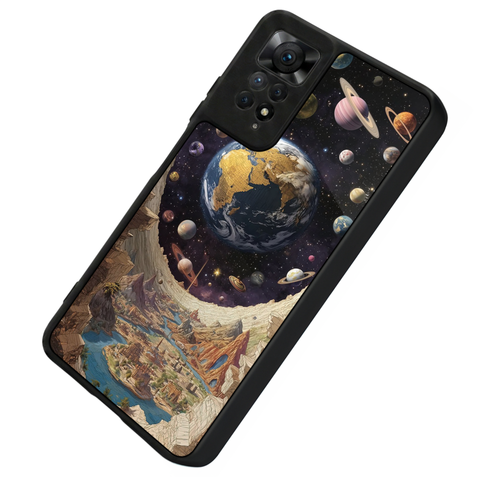 Xiaomi Redmi Note 11 Pro Uyumlu Uzay Tasarımlı Glossy Premium Kılıf