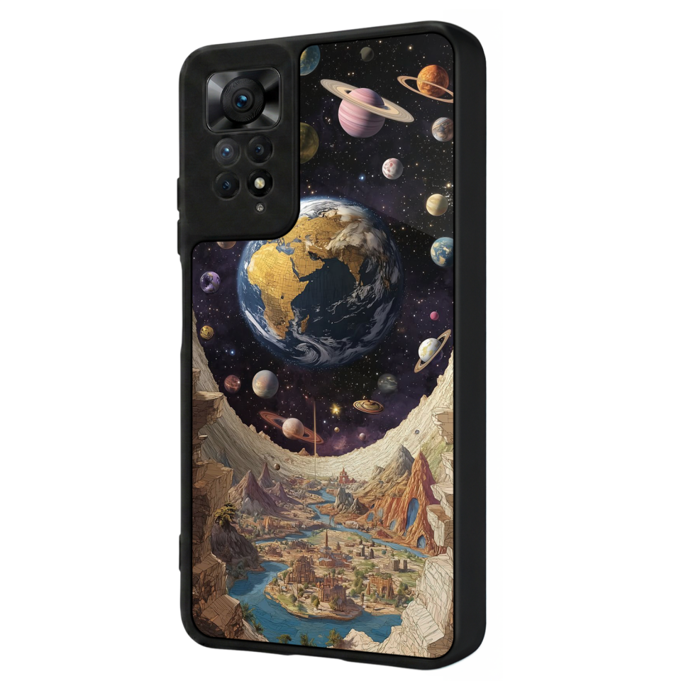 Xiaomi Redmi Note 11 Pro Uyumlu Uzay Tasarımlı Glossy Premium Kılıf