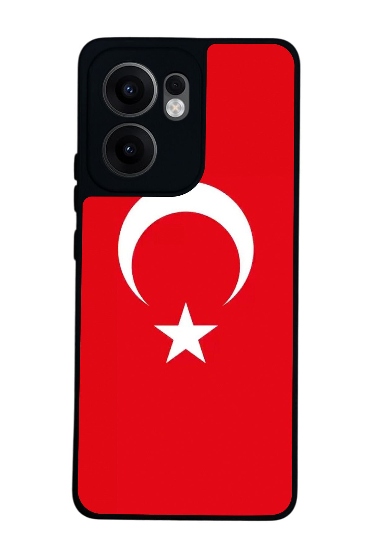 Oppo Reno 13F Uyumlu Türk Bayragi Tasarımlı Glossy Premium Kılıf