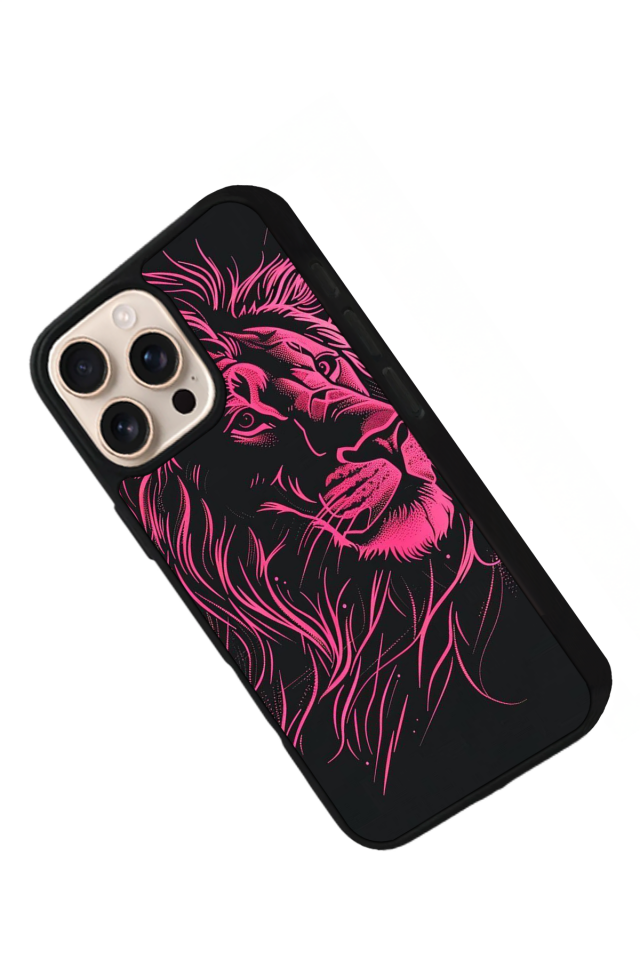 iPhone 16 Pro Max Uyumlu Aslan Tasarımlı Glossy Premium Kılıf