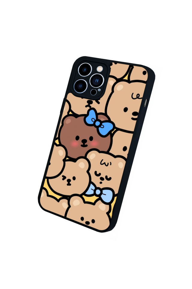 iPhone 13 Pro Max Uyumlu Ayı Tasarımlı Glossy Premium Kılıf