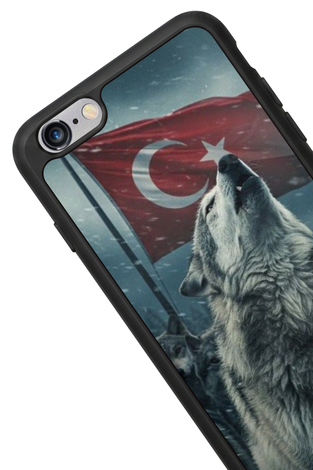 iPhone 6 Plus Uyumlu Bozkurt Tasarımlı Glossy Premium Kılıf