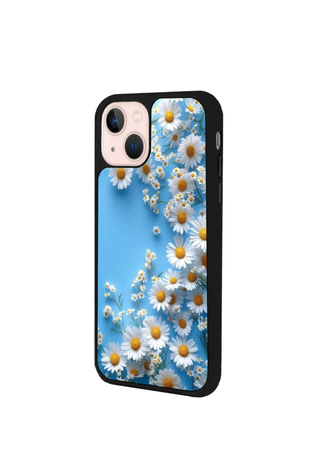 iPhone 13/14 Uyumlu Cicek Tasarımlı Glossy Premium Kılıf