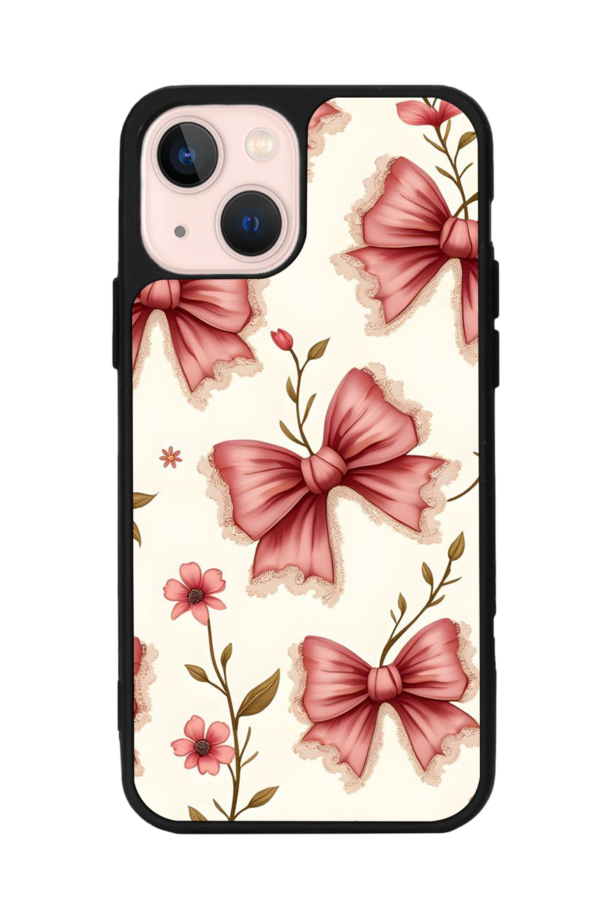 iPhone 15 Plus Uyumlu Kurdele Tasarımlı Glossy Premium Kılıf