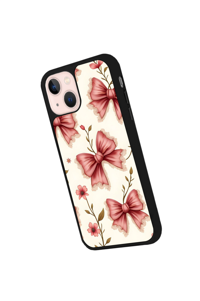 iPhone 15 Plus Uyumlu Kurdele Tasarımlı Glossy Premium Kılıf