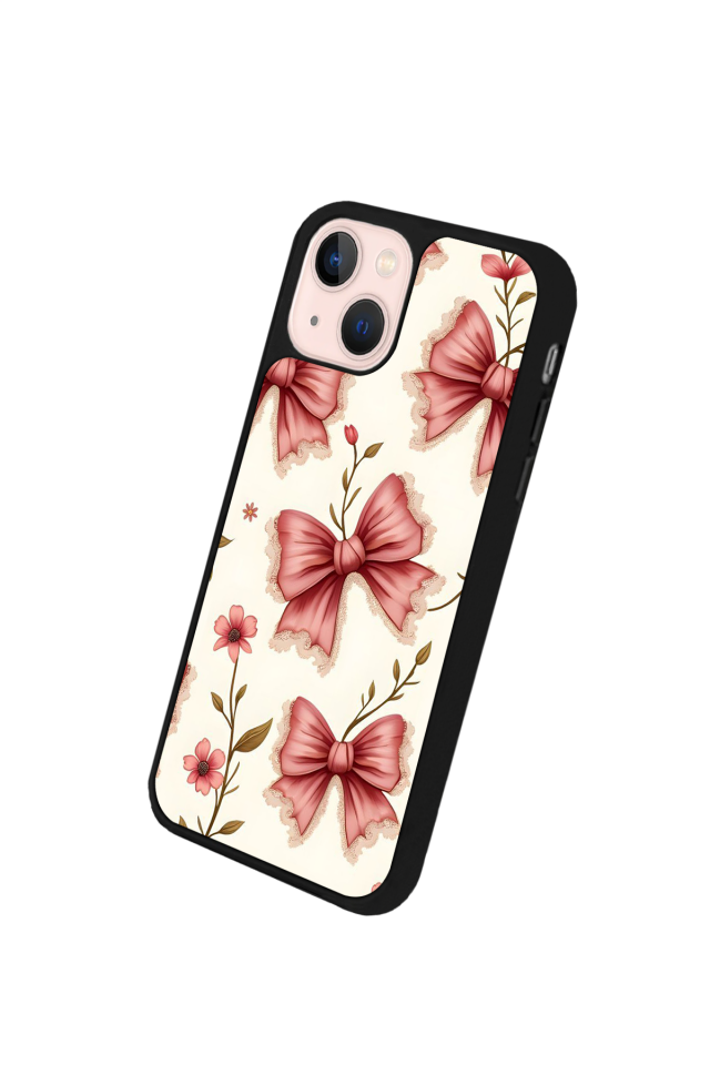 iPhone 15 Plus Uyumlu Kurdele Tasarımlı Glossy Premium Kılıf