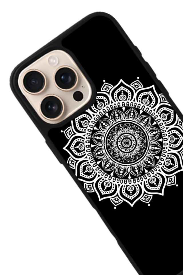 iPhone 14 Pro Max Uyumlu Mandala Tasarımlı Glossy Premium Kılıf