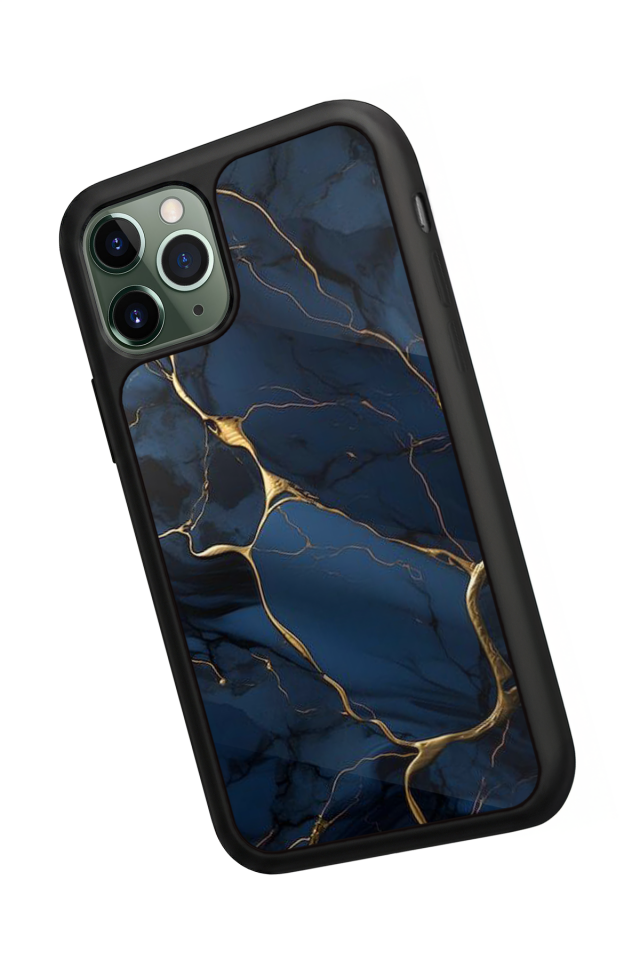 iPhone 11 Pro Uyumlu Mermer Marble Tasarımlı Glossy Premium Kılıf