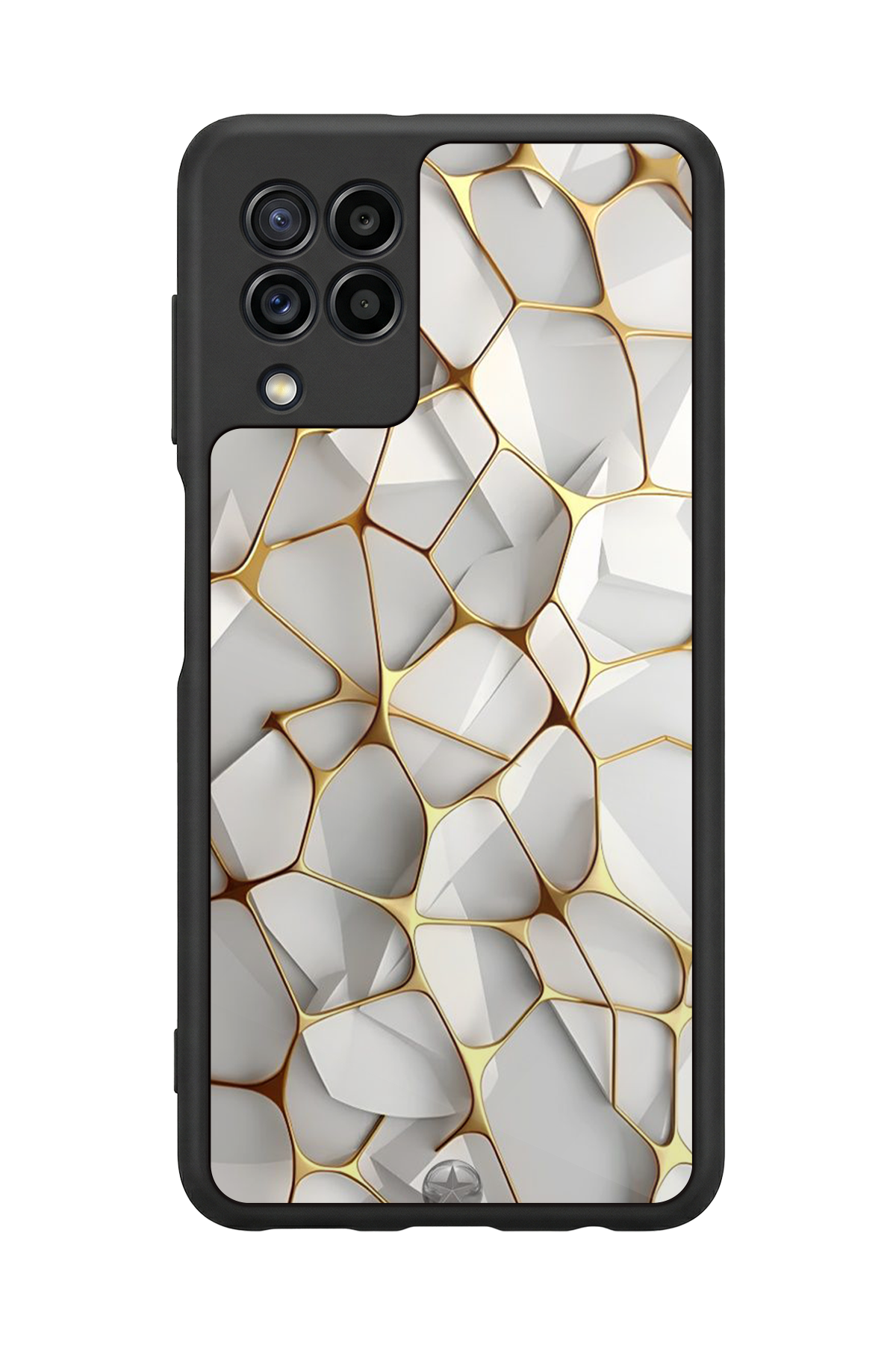Samsung Galaxy M22 Uyumlu Mermer Marble Tasarımlı Glossy Premium Kılıf